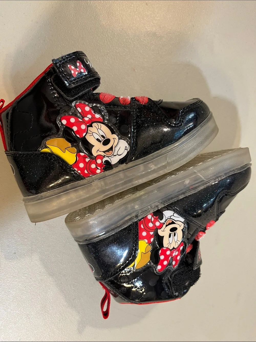 Disney Black and Red Minnie Mouse Kids High-Top Sneakers